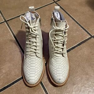 Beige Croc Boots